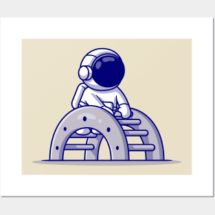 Cute Astronaut Play Toy Ladder Cartoon Posters and Art